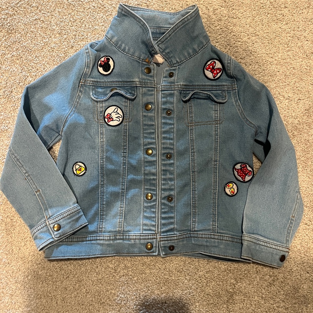 Disney Blue Jean Jacket with Colorful Patches